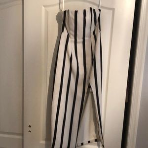 Strapless black and white dress